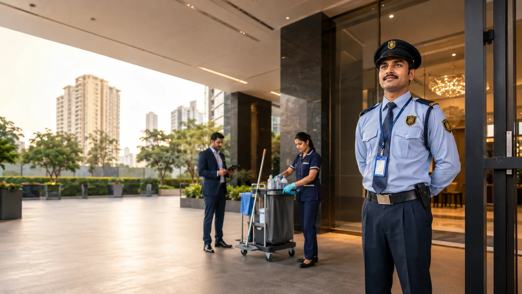 Allians security and facility management team at a premium property